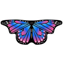 Kids Butterfly Wings Cape Girls Fairy Shawl Pixie Cloak Fancy Dress Costume Gift