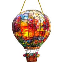 Hot Air Balloon Sun Catcher Hot Air Balloon Window Decoration Acrylic 2D Flat Hangable Art for Indoor Outdoor Garden Patio Decor
