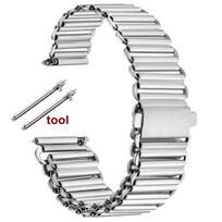 18mm 20mm 22mm Quick Release Stainless Steel Watch Strap Breathable Metal Bonklip Watch Band Universal Bracelet Belt Accessories 20mm sidabras