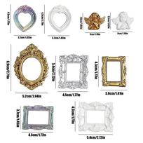 Retro Resin Mini Photo Frames Golden Simulation Relief Photo Frame European Exquisite Relief Picture Frame Dollhouse Ornaments