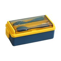 Leakproof Design Portable Lunch Box Single/Double Layer with Fork Spoon Dinnerware Set Microwave Heatable Sealed Food Lunchbox