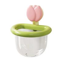 Dopamine Tulip Shape Storage Box Punch-free Self-draining Suction Cup Storage Basket Wall Mounted Plastic Face Towel Storage Box rožinė žalia spalva