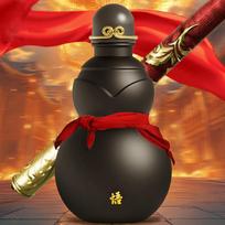 900ml Gourd Water Bottle Chinese Retro-Inspired Wu Kong Water Kettle Leakproof Drinking Gourd Bottle for Wu Kong Game Fan China Mainland