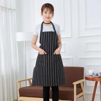 Bib Apron Oilproof Stripe Chef Cooking Gadget Waterproof Food Drink Baking Apron Sleeveless Overalls with Two Pockets China Mainland