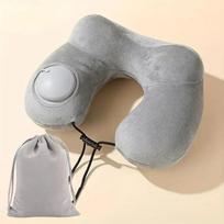 U-shaped Travel Pillow with Hump Design Press-to-inflate Portable Neck for Flight and Business Trips U-shaped for Neck Amagi pilka