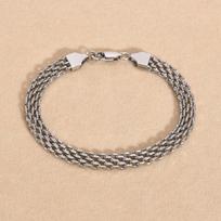 Vnox Gold Color Mesh Link Chain Bracelets for Women Men,Stainless Steel Italian Chain Wristband Gift Jewelry, 16.5/18/17/19/21CM 17cm