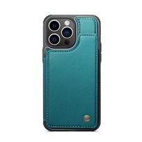 for iPhone 15 14 13 12 11 Pro Max XR SE 2026 Wallet Case with Card Holder&RFID Blocking PU Leather Kickstand Magnetic Clasp Case for iPhone 15 ProMax žalia