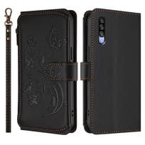 For Samsung Galaxy A70 A50 A40 A30 A20 A10 A06 A42 5G A21S Case, Flower Wallet Flip Case RFID, Zipper, Card Slots, Wrist Strap For Galaxy A10E juoda