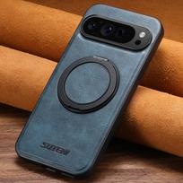 For Google Pixel 9 Pro XL Pixel 9 8 7 6 Pro 8A 7A 6A Leather Case, [Compatible with Magnetic] Built in Kickstand Phone Cover For Pixel 6 Pro