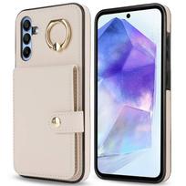 for Samsung Galaxy A55/A54/A53/A35/A15/A14 5G Case with Card Holder,Wallet Case for Women,Flip Folio Book PU Leather Cover For Galaxy A14 4G 5G balta