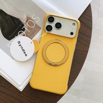 Luxury Ultra-Thin Frameless Leather Magnetic Case For iPhone 17 16 15 14 13 12 11 Pro Max 17Air Metal Bracket Anti-Drop Bumper iPhone 15