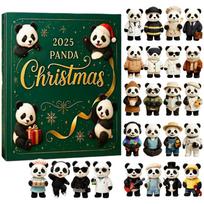 Panda Christmas Countdown Calendar - 24 Days Flat Panda Ornament Advent Calendar for Wall, Desk, Tree,  Gift for Kids, Teens (Green,L) žalia
