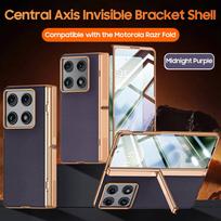 WEFOR Motorola Razr Fold dėklas, Atsparus smūgiams plonas dangtelis su vyrių apsauga, Paslėptas stovas, Integruotas ekrano apsaugas For Moto Razr Fold violetinė