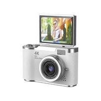 4K Digital Camera 48MP Compact Small Camera 8X Zoom Vlogging Camera 180 Flip Screen Video Camcorder for Teens Adult Beginner Standard Configuration