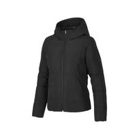 Skechers Solid Color Outdoor Casual Sports Zip-Up Hooded Warm Jacket With Down Women jackets Black P424W130-0018 S