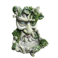 Tree Face Bird Feeder, Old Man Tree Face Statue Bird Feeder, Outdoor Garden Art Decor, Resin Sculpture Decorative Bird Feeder for Backyard Trees A