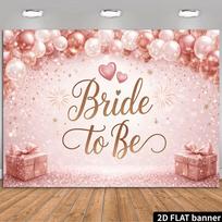 2D Bride to Be Backdrop Rose Gold Glitter Bridal Shower Photography Banner 47.2x31.5inch/120*80cm