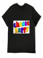 Choose Happy T-Shirt Summer Tops Plus Size Clothes Customs Design Your Own Funny Shirt Cotton Clothes For unisex S