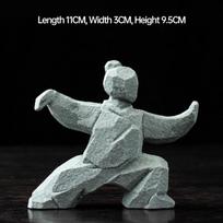 Tai Chi Master Figurine Creative Chinese Kung Fu Style Stone Statue Tabletop Decorations Tea Pet for Tea Lovers Office Home
