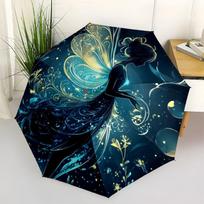 Enchanted Fairy Wings Fantasy Art PrintUmbrella with Cute Design,Portable 3-Fold Compact Umbrella for Men&Women,Valentine's Day Mother's Day