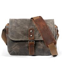 Men Waxed Canvas DSLR Camera Bag Waterproof Vintage Photography Shoulder Bag Outdoor Travel Crossbody Satchel