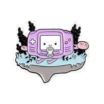 Irresistible Cartoon Console Enamel Pin -  Game Over  Badge