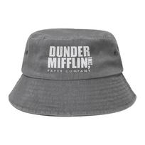 Trendy Dunder Mifflin Paper Company Logo The Office Bucket Hat Foldable Outdoor Tv Series Fishing FisherUnisex Cap Spring Headwear One Size