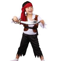Premium Quality Pirate Costume For Children Perfect For Halloween Parties And Cosplay 2(tops+pants+waistband+Scarf),Tag XL=US M