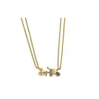 COACH Carriage Double Chain Necklace Women's auksas