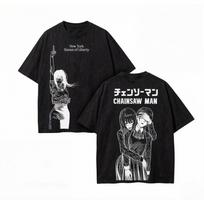 benber vintage Mitaka Asa Chainsaw Man Manga TShirt Vintage T Shirt for Mens Clothing Short Sleeve Cotton Soft Tees s S