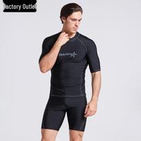 Men's Quick-Dry Short-Sleeve Snorkeling & Surfing Swimsuit Two-Piece Set Double Extra Large