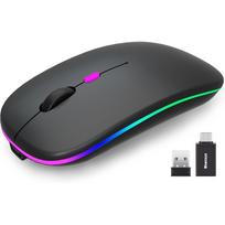 Silent Mouse [Slim & High-Precision & High-Sensitivity] 3-Stage DPI Switching, 7-Color Light, 2.4 DPI, Power Saving Model, Compact, Optical, High