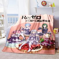 Re Zero Flannel Blanket Comfortable Warm for Home Bedrooms, Sofas, Chairs, Picnics, Travel YUN6509 75x90cm