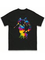 Colourful Cane Corso Dog unisex Cotton T Shirt Top Paint S