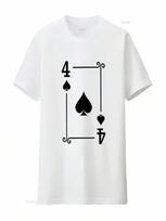 Playing Cards Matching Spades Card Suits Four Wounisex S Cute T Shirts For Summer Wear White L Vintage Washed Graphic S