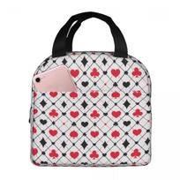 Playing Cards Poker Print Insulated Lunch Bag for Women Office Cooler Thermal Food Box Tote Portable Lunch Boxes Container One Size