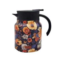 316 Stainless Steel Floral Pattern Tea Kettle 1000ml Insulated Water Pot  Afternoon Tea Style E