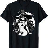 Sexy Waifu Otaku Anime Girl Japanese In Black And White Art T-Shirt S įvairiaspalvis