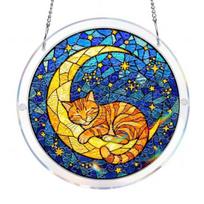 Acrylic Puzzle Suncatcher, 7.4 Inch Hummingbird/Flower/Red Bird DIY Sun Catcher Kit, Stained Glass Style Window Hanging Ornament for Home Decor E