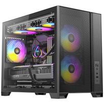 ANTEC FLUX M PC Case Black: A compact, cooling-focused mini-tower PC case featuring a mesh front panel and a tempered glass side panel.