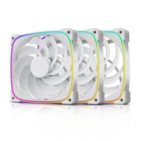 GEOMETRIC FUTURE 140mm ARGB Case Fan, Reverse Model, Squama 2503RW-14 Triple Pack, High Brightness ARGB LED, Dragonscale, 9 Fan Blades,