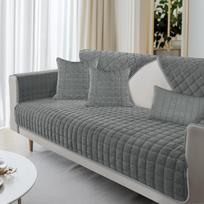 Flannel Quilted Sofa Towel Solid Soft Thicken Plush Plaid Sofa Cover Anti-slip Couch Covers for Living Room Furniture Protector 1PC 30x50 pillowcase