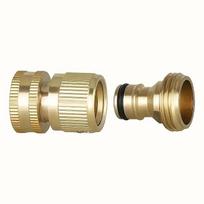 2-PCS Leak-Proof Brass Quick Connect Kit 3/4  BSP Male & Female Threads Battery-Free Garden Hose for Lawn Gardening (as the picture,3/4'')