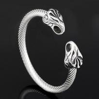Stainless Steel Viking Pirate Adjustable Bracelet Bangle