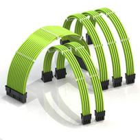 LINKUP - AVA 50cm PSU Cable Extension with Sleeve, Custom Mod PC Power Supply, Braided with Comb, Compatible with RTX3090, 6-Pack  1x 24P  2x 8P