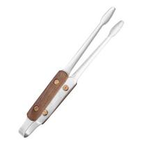 304 Stainless Steel Barbecue Grill Tongs Anti Scalding Clip Wooden Handle Food Tongs Heat Insulation Cook Tong Camping