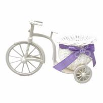 Multicolor Tricycle Flower Basket Weaving Pattern Multi-use Storage Basket DIY Ornament Bowknot Decorative Basket violetinė