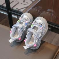 Girls' Closed-Toe Mesh Velcro Sandals - Summer 2026 Princess Sports Shoes 22