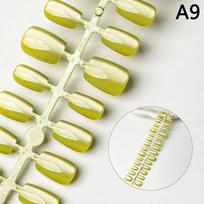 30Pcs Handmade Gradient Cat Eye Press On Nails Medium Short Full Cover Flower Design Popular Fake Nails Art Manicure Decoration