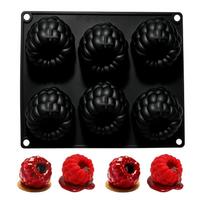 6 Cavity Large Raspberry Silicone Mold Food Grade Flexible Non Stick Baking Mold for French Desserts Pastry Chocolate Jelly Candy Making one size